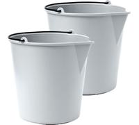 Xala - Seau de nettoyage 13L - Gris clair - 2 pièces