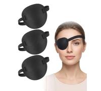 XALFST Cache-Œil Adulte Enfant Pack de 3 | Coupe 3D et Sangle Élastique Réglable | Protection Confort Post-Opératoire, Traitement Amblyopie et Déguisement Pirate et Cosplay