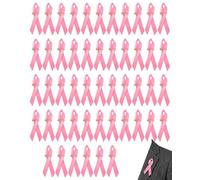 XALFST Lot de 50 Broches Ruban Rose Octobre Rose, Pin's de Sensibilisation Cancer du Sein avec Épingle de Sûreté pour Événements de Charité, Campagnes de Prévention et Solidarité