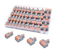 XALXMAW 40 Pièces Electrical connector kit with lever, Petit Borne de connexion de Fil Compact Avec Levier, Peut être Librement Combiné