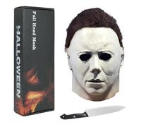 Xambop Halloween Michael Myers Masque d'horreur cosplay accessoire (Blanc)