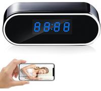 XAMOFAN Camera Espion 1080P Mini Camera Surveillance WiFi -Interieur 150° HorlogeCaméra Cachée Espion a Distance Discrete Supportant la Vision Nocturne et la Détection de Mouvement (Black)