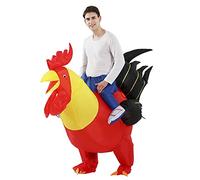 XAMOFAN Costume de coq gonflable insolite Poulets Déguisement Costume Taille pour Fête Halloween Noël Cosplay Adulte