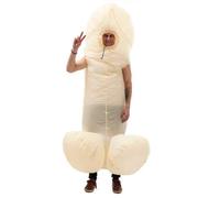 XAMOFAN Costume Gonflable adulte vêtements drôles pour la Fête de célibataire de Halloween Blow up Costume (Beige) (cream)