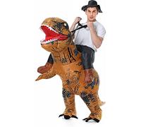 XAMOFAN Costume T rex Deguisement Gonflable Dinosaure Adulte Costume Dinosaure Divertisseur Gonflable Deguisement (Brown)