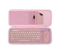 XANAD Dur Étui pour Compatible Logitech MX Keys/S/Plus/Mini/Pebble Keys 2 K380s Clavier sans Fil Bluetooth, Optez pour la durée (Rose)
