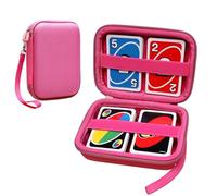XANAD Étui pour cartes compatible avec Pokemon/Skip Bo/UNO/jeu de cartes à jouer/jeu de cartes Phase 10, cartes à collectionner PM TCG - Sac de transport pour voyage - Rose rouge