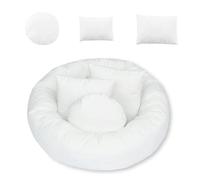 Xanewza Lot de 4 Nouveau-Né Photographie Prop, Accessoires Photo pour Nouveau-Né, Panier de Photographie pour Bébé Enfant, 1 Donut Photo, 3 Coussins de Pose (Convient pour 0 à 2 Mois)