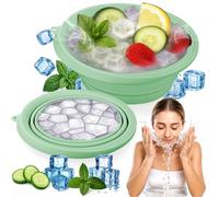 XANGNIER Bol à glace pour le visage avec bac à glace intégré - Bol de bain de glace pliable en silicone pour thérapie plongeante par le froid, raffermissement de la peau et soulagement de l'acné