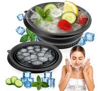 XANGNIER Bol à glace pour le visage avec bac à glace intégré - Bol de bain de glace pliable en silicone pour thérapie plongeante par le froid, raffermissement de la peau et soulagement de l'acné