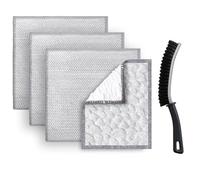 XANGNIER Kit de nettoyage en fonte, 5 pièces pour poêle, poêle, faitout, wok, casserole en acier inoxydable, accessoires en fonte, gadget de nettoyage de cuisine