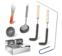 XANGNIER Lot de 6 grands outils de nettoyage pour friteuse électrique en acier inoxydable pour restaurants, hôtels et cuisines