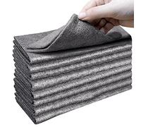 XANGNIER Lot de 8 chiffons de nettoyage magiques épais non pelucheux réutilisables en microfibre pour fenêtres, miroirs, verre, voiture, gris