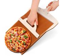 XANGNIER Pelle à pizza coulissante, la pelle à pizza qui transfère parfaitement la pizza, pelle à pizza super magique avec poignée en bois, pelle à pizza pour intérieur et extérieur