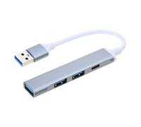XANHOY 4 ports USB en alliage d'aluminium avec adaptateur 2USB2.0 1USB3.0 de type C prend en charge les périphériques de type C et USB