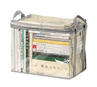 XANHOY Boîte de rangement étanche pour livres, boîte à jouets pliable, boîte à livres transparente pour dortoir, maison, salle de classe