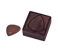 XANHOY Boîte de rangement flexible en bois pour médiators de guitare - Étui pratique pour garçons, Palissandre avec 1 médiator, 4.05*4.05*2.05 cm