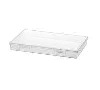 XANHOY Boîte de rangement transparente pour pinceaux de peinture, crayons, aquarelle, outils de dessin, poubelle robuste de rangement pour papeterie, étui de finition