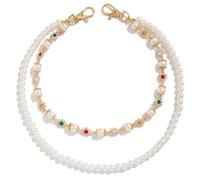 XANHOY Chaîne de ceinture tendance avec perles et fleurs pour homme et femme - Design élégant qui améliore la polyvalence et le charme de la tenue, As shown in pictures, Métal