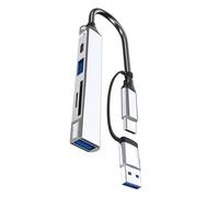 XANHOY Hub USB C + USB 5 ports répartiteur USB multiport câble de données étendu, adaptateur de carte mémoire pour PC, claviers, ordinateurs portables, souris