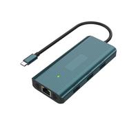 XANHOY Station d'accueil USB C 9 ports multifonction avec Ethernet 1000 m, 3 USB, HDTV 4K30 Hz, lecteur de cartes PD100 W