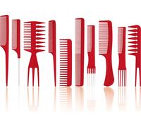 XanitaliaPro Set de Peignes à Barbe et Cheveux Rouge