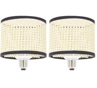 Xanlite Ampoule Abat-Jour Bambou Filament LED, culot E27, 210 Lumens, conso 3.5W, 3000 Kelvin, Blanc chaud (Lot de 2)