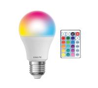 Xanlite Ampoule LED E27 A60 Culot E27 - Ampoule LED Couleur Blanc et Multicolore - Lampe RGB De Couleur Avec Telecommande - Multicolore 5W Équivalant 60W Angle Éclairage 200° - SERVBRW