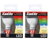 Xanlite - Ampoule Led Spot - Culot Gu10-4 -2W Cons. (27W Eq.) - Lumière Blanc Chaud Ou Lumière Rvb Avec Sa Télécommande (Lot de 2)
