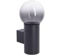 Xanlite Applique murale filaire noire boule fumée IP44