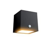 Xanlite, Applique Murale Trapeze Solaire avec Détection de Mouvement, Résistante IP44, Éclairage Extérieur Moderne, Finition Noire Élégante