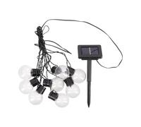Xanlite - Guirlande Solaire Guinguette 5m IP44 - 8 Ampoules - Blanc chaud - GRL5GUINW NOIR G