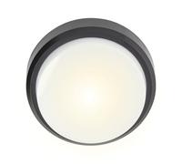Xanlite - Hublot LED Rond Noir avec Indice de Protection IP65 - Détecteur de Mouvement Désactivable - Température de Couleur CCT - Éclairement de 1800 Lumens