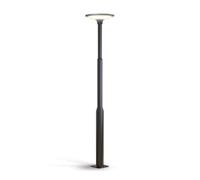 Xanlite Lampadaire solaire noir LED 220cm, 2600 lumens, CCT 3000-4000 K
