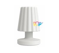 Xanlite Lampe à poser blanche opaque, rechargeable USB. Blanc chaud ou RVB, dimmable. Autonomie de 14h. 250 lumens. IP44