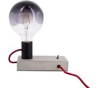 Xanlite - Lampe à poser FOCO (style industrielle) en béton & fil rouge, culot E27 - XDLAPFOCOCR GRIS G