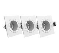 Xanlite - Lot 3 Spots GU10 50W 2700K Carré orientable Blanc IP20 - PACK3SP50CAB BLANC G