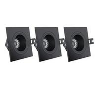 Xanlite - Lot 3 Spots GU10 50W 2700K Carré orientable Noir IP20 - PACK3SP50CAN NOIR G