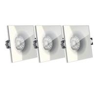 Xanlite - Lot 3 Spots GU10 50W 4000K Carré Blanc IP44 - PAK3SP50CIP44BCW NOIR G