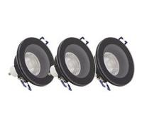 Xanlite - Lot 3 Spots GU10 Cons.4W Eq.40W 4000K Rond Noir IP44 - PAK3SP50RIP44NCW NOIR G