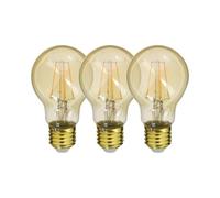 Xanlite Lot de 2+1 ampoules Filament LED A60 Globe vintage, culot E27, 350 Lumens, equivalence 30W, 1800 Kelvin, Blanc chaud