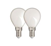 Xanlite - Lot de 2 Ampoules Filament LED P45 Opaques - Culot E14-470 Lumens - Équivalence 40W - 2700K - Blanc Chaud - Design Compact - Verre Opaque