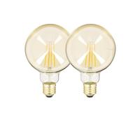 Xanlite - Lot de 2 Ampoules Filament LED ST64 Edison Ambrées - Design Rétro et Élégant - 806 Lumens - Équivalence 60W - 1800K - Blanc Chaud - Culot E27