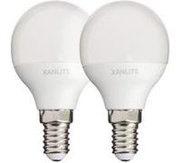 Xanlite PACK2EV470P Pack de 2 P45 470LM 2700K Plastique + Verre E14 5 W 2700 K