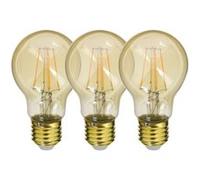 Xanlite Lot de 2+1 ampoules Filament LED A60 Globe vintage, culot E27, 350 Lumens, equivalence 30W, 1800 Kelvin, Blanc chaud