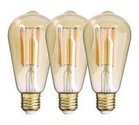 Xanlite - Lot de 3 Ampoules à filament LED ST64, culot E27, 340 lumens, conso. 4W éq. 32W, Blanc chaud - PACK21RFDE400STA Blanc chaud