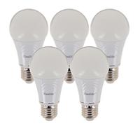 Lot x5 Ampoules LED standard, culot E27, cons. 9W, eq. 60W, blanc chaud Blanc