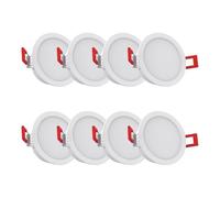 Xanlite Lot de 8 Spots Blancs LED intégrée, CCT, 345 Lumens, équivalence 50W, 3000-4000 - 6500 Kelvin, IP54, Blanc