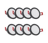 Xanlite Lot de 8 Spots noirs, LED intégrée, CCT, 345 Lumens, équivalence 50W, 3000-4000- 6500 Kelvin, IP54, Noir