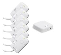 Xanlite - Pack Chauffage Connecté - 1 Passerelle KPAS01 + 6 Boîtiers de Pilotage Connectés - Radiateurs Électriques Fil Pilote - Gestion Intelligente Multi-Zones - Blanc